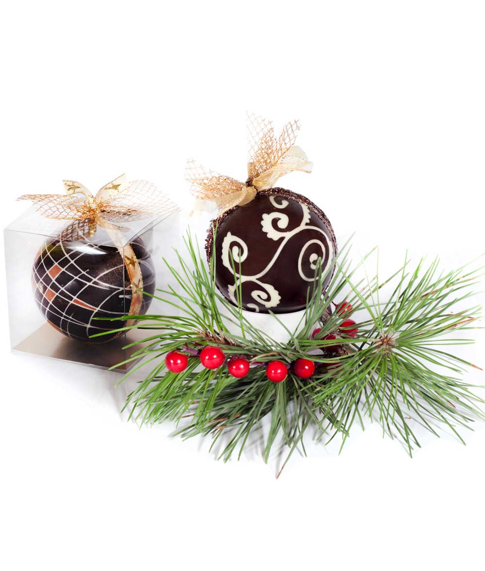 2 plaques pour boules de Noël en chocolat