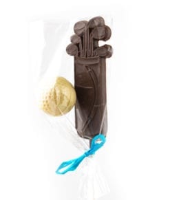 Chocolat pour golfeur - sac de golf et balle en chocolat