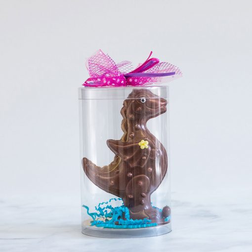 Chocolat pour Pâques en forme de dinosaure fait dans l'est de Montréal dans Tétreaultville (Mercier-Est).