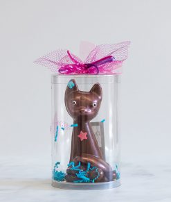 Chocolat pour Pâques en forme de chat fait dans l'est de Montréal dans Tétreaultville (Mercier-Est).