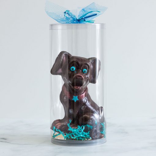 Chocolat pour Pâques en forme de chien fait dans l'est de Montréal dans Tétreaultville (Mercier-Est).