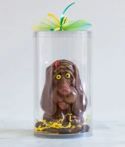 Chocolat pour Pâques en forme de chien fait dans l'est de Montréal dans Tétreaultville (Mercier-Est).