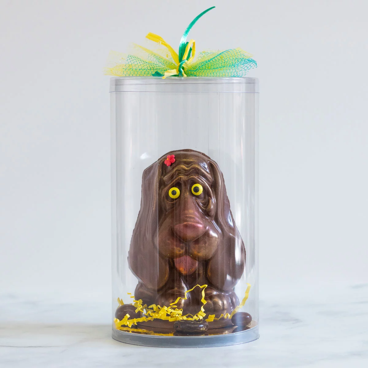 Chocolat pour Pâques en forme de chien fait dans l'est de Montréal dans Tétreaultville (Mercier-Est).